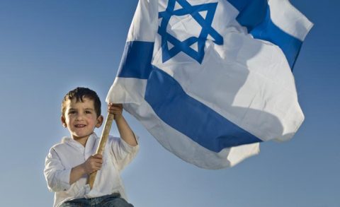 Child With Flag Of Israel
